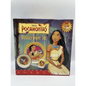 Vintage Disney Pocahontas Dinnerware Set of 3 Plate Bowl Cup NEW In Box SEALED